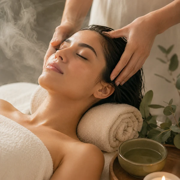 A calming head-spa scalp treatment