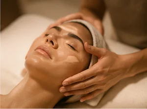 Editorial image of a gentle facial massage treatment